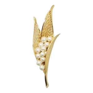 Vintage 1960s Signed Boucher Faux-Baroque Pearl Brooch