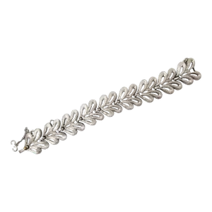 Vintage Signed Monet Modernist Rhodium Plated Bracelet