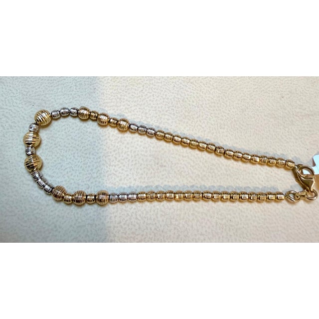 Delicate BALL Bracelet in 18 Karat Yellow &amp; White gold 5.8 Gm, 7 inch long with multiple station, Two tone Bracelet 18...