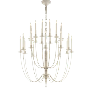Thomas O'Brien for Visual Comfort Signature Erika Two-Tier Chandelier in Belgian White
