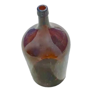 Large Antique Brown Glass Wine Bottle