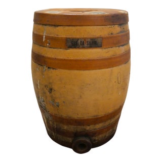 Mid 19th Century English Victorian Doulton & Watts Lambeth Stoneware 8 Gallon Capsicum Essence Keg For Sale