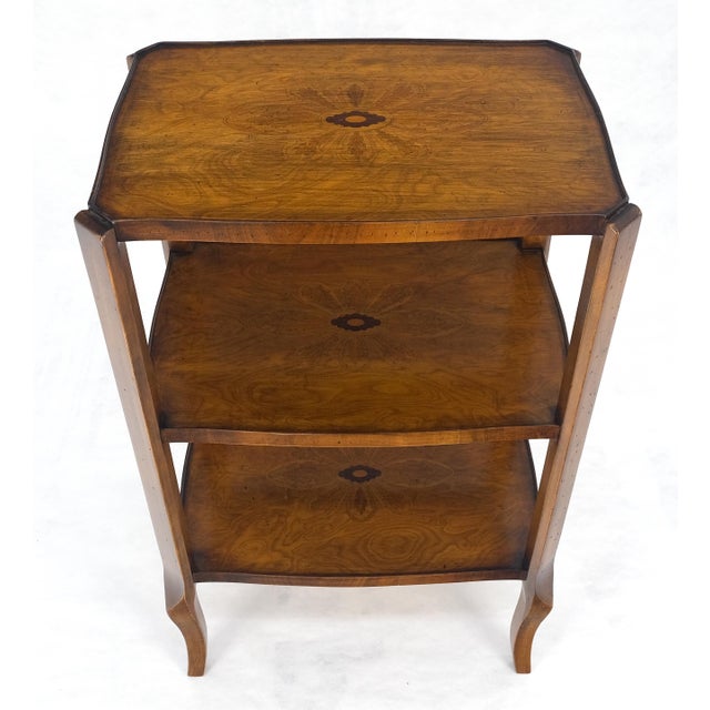 Fine Italian Inlaid 3 tier Stand Side End Table Mini Etagere Stunning MINT For Sale - Image 12 of 16