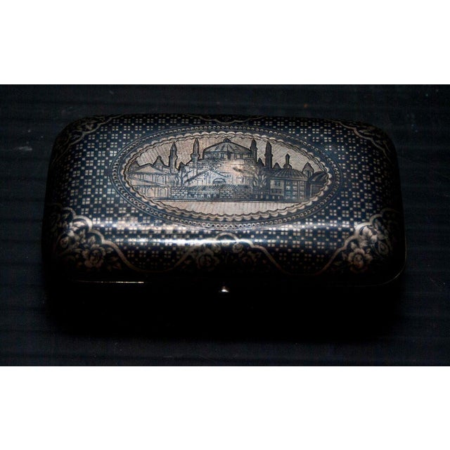 Silver Tobacco Can with View of Constantinople Istanbul, 1800s For Sale - Image 4 of 5