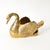 Incredibly detailed large brass swan centerpiece bowl/cache pot/basket. This beauty is a perfect vintage statement object...