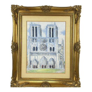 1973 Original Signed Steve LeBailly Mixed Media – "Notre-Dame De Paris"