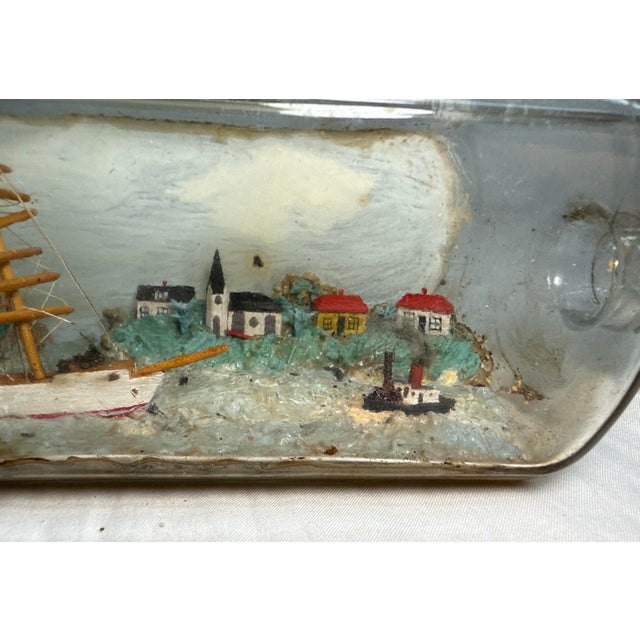 Rare Antique 19th Century Handmade Folk Art Sailboat Ship in Bottle Sculpture For Sale In New York - Image 6 of 17