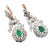 14k Gold 3 Carat Diamond & 1.50 CTW Emerald Drop Earrings, a Pair For Sale - Image 11 of 12