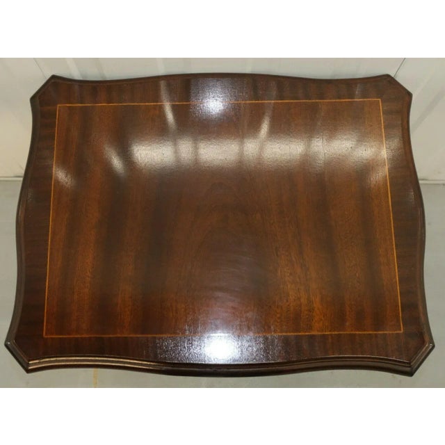 Brown Mahogany Nesting Tables on Cabriole Legs, Set of 3 For Sale - Image 8 of 11