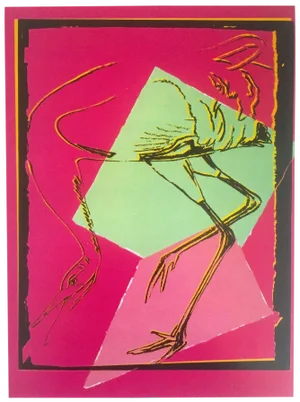 Andy Warhol Estate Vintage 1991 Collector's Pop Art Lithograph Print " Whooping Crane - Vanishing Animals " 1986