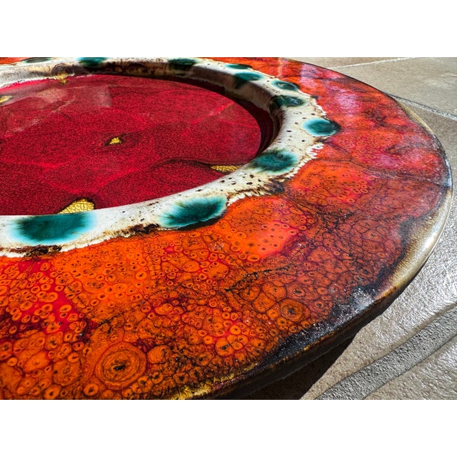 Modern Large Ceramic Art Wall Plate by Reiner Gehrig for Töpferwerkstatt Grünstadt, West Germany, 1970s For Sale - Image 3 of 14