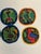Beautiful stylised small textile rounders with handstitched bird appliqués in colourful textiles - folk art from Costa...