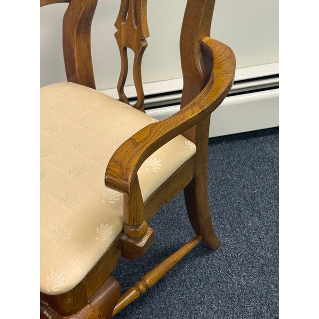 1990s Vintage Kincaid Solid Oak Georgian Chairs - Set of 6 For Sale - Image 5 of 11