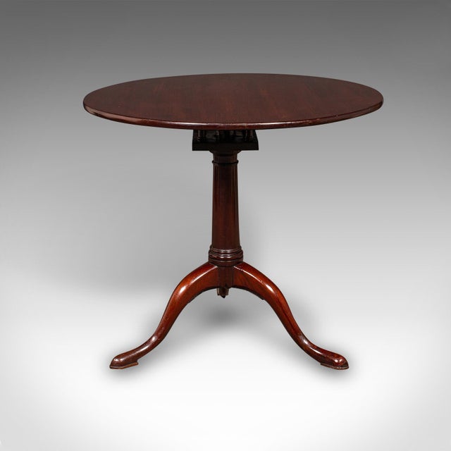 Traditional Antique Tripod Table, English, Tilt Top, Side, Occasional, Wine, Lamp, Georgian For Sale - Image 3 of 11