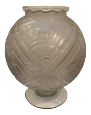 French Art Deco Geometric Signed Sabino Vase