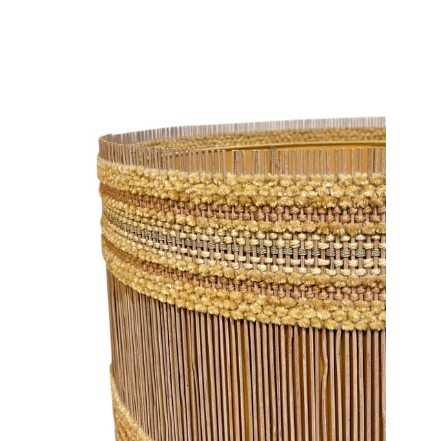 Mid 20th Century Mid 20th Century Pair Maria Kipp Woven Wood and Fiber Lampshades For Sale - Image 5 of 11