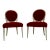 Hickory White Modern Red Mohair Oval Back Side Chairs Pair For Sale