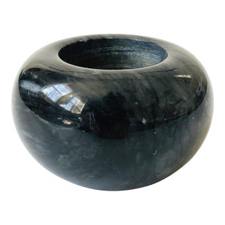 Vintage Black Stone Votive Candle Holder For Sale