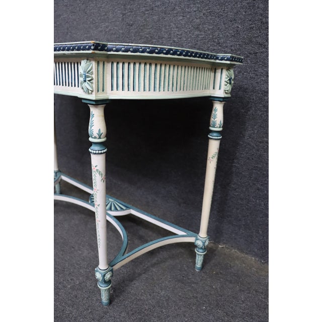 Maitland - Smith Maitland-Smith Hand-Painted Floral Accent Table For Sale - Image 4 of 13