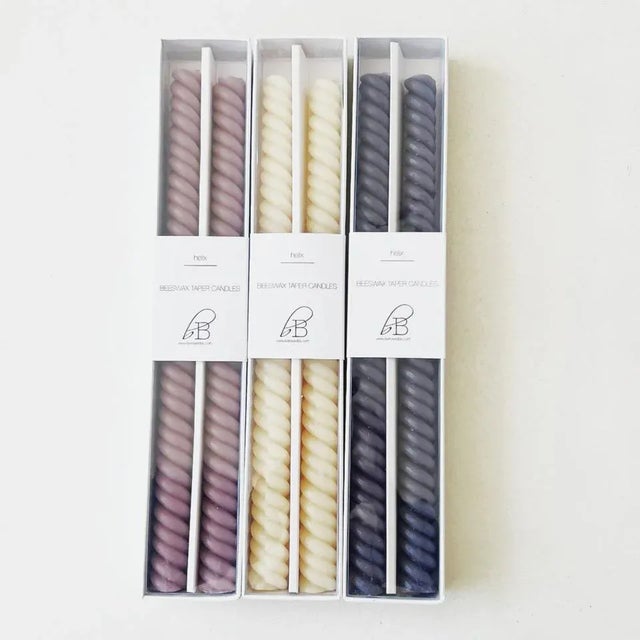 Helix Tapers Candle Bundle in Misty Lilac, Cathedral, and Slate Gray - 3 pairs For Sale - Image 4 of 4