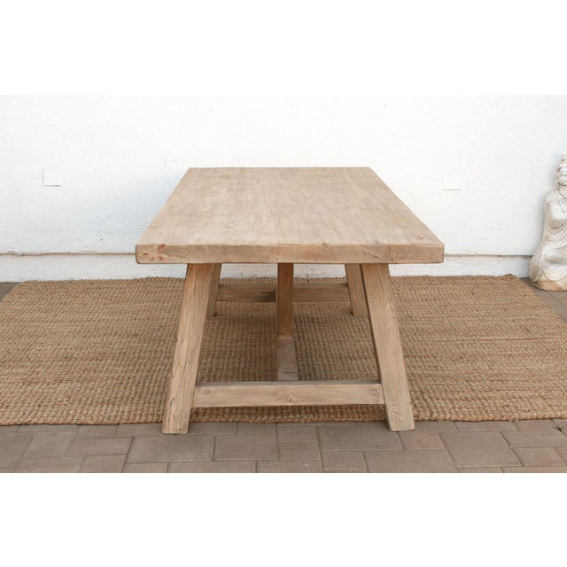 The Chablis, Thick Top Tavern Trestle Table For Sale In Los Angeles - Image 6 of 10