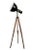 Metal Vintage Industrial Black Enamel Spotlight on Wooden Tripod For Sale - Image 7 of 7