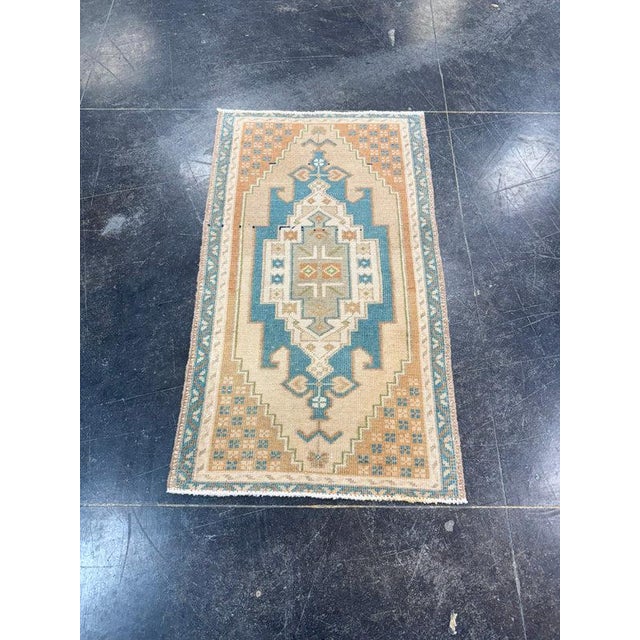 Turkish Mini Rug Oriental Hand Knotted Vintage Rug 1'8" x 2'11" #17088 Explore a curated collection of hallway runners,...