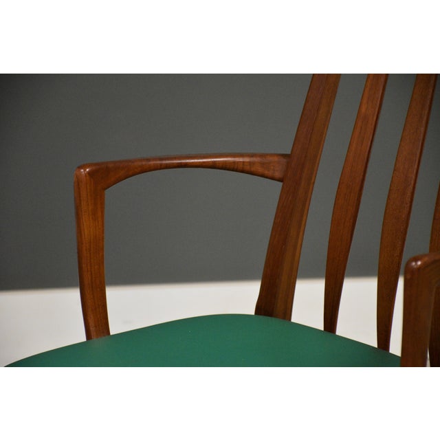 Green 1960s Danish Modern Teak Eva Dining Chairs by Koefoeds Hornslet - Set of 8 For Sale - Image 8 of 12