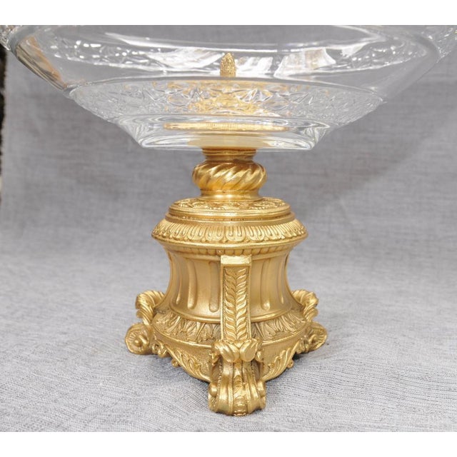 Traditional French Empire Ormolu Cut Glass Bowl For Sale - Image 3 of 8