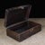 Chinese Dark Hardwood Relief-Carved Box, Bat, Double Coin & Peach Motifs, "Fu Shou Ru Yi" Treasure Chest For Sale - Image 3 of 9