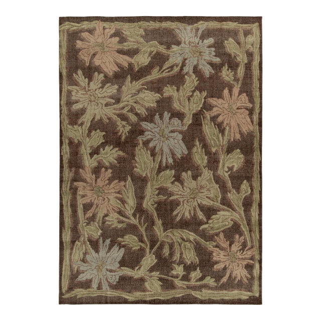 Rug & Kilim’s Deco Flower Rug, 4x6 For Sale