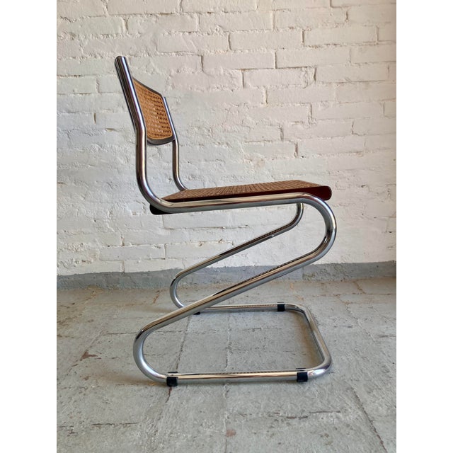 Vintage Cantilever Chairs with Vienna Straw, 1970s, Set of 6 For Sale - Image 4 of 15