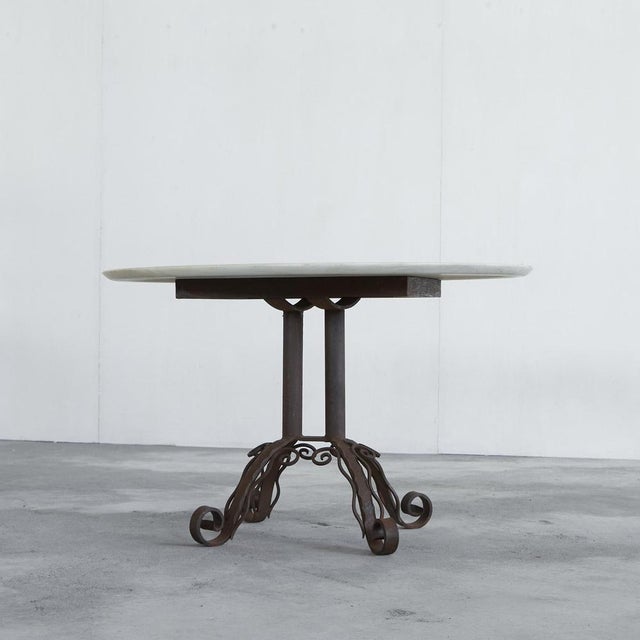 Vintage Art Deco Coffee Table in Wrought Iron and Marble, 1920s For Sale - Image 12 of 13