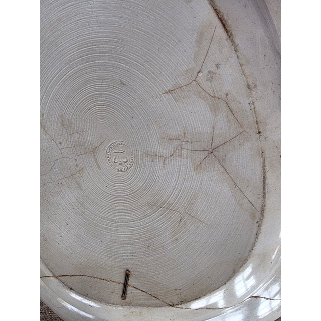 American Blue and White Staffordshire Platter "Winter View of Pittsfield Massachusetts " For Sale - Image 3 of 10