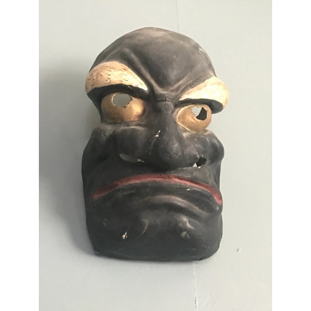 1920s 1920s Vintage Japanese Ritual Paper Mask For Sale - Image 5 of 9