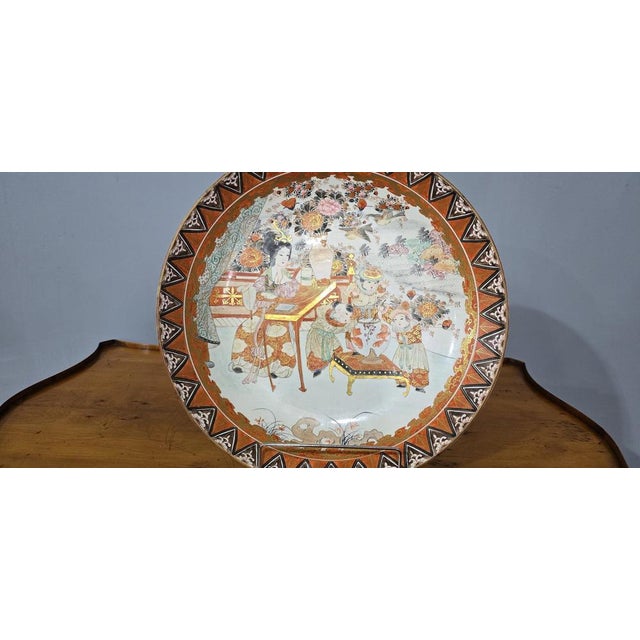 Large Kutani Ceramic Charger For Sale - Image 3 of 6