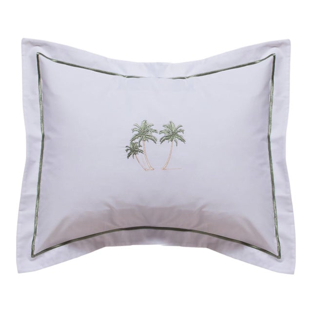 Three Palm Trees Boudoir Pillow Cover, Embroidered Chairish
