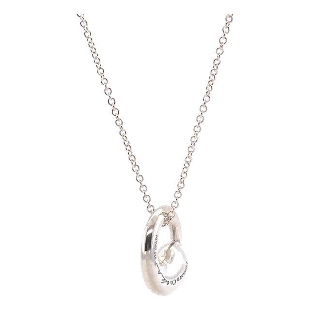 Tiffany & Co. Sterling Silver Elsa Peretti Eternal Circle Pendant Necklace 4.11g For Sale
