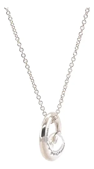 Tiffany & Co. Sterling Silver Elsa Peretti Eternal Circle Pendant Necklace 4.11g