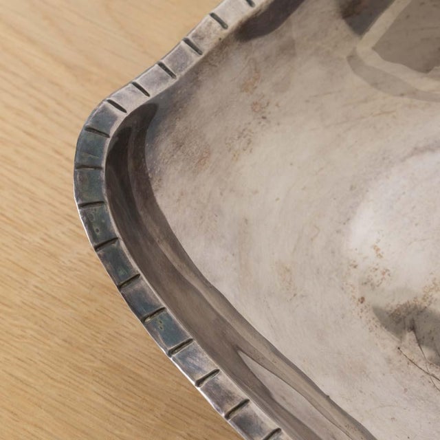 Silver 1930s French Alpaca Wavy Bowl For Sale - Image 8 of 11