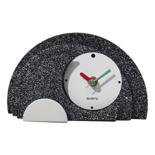 Vintage Table Clock in Painted Metal, 1980s For Sale