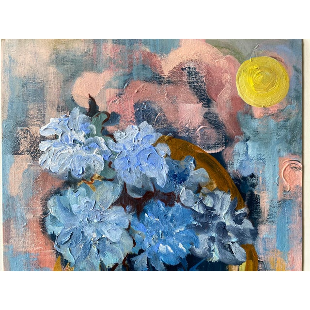 Original-Moonlit Dahlias in Blue-Jardin d'Hiver Series-Shizico Yi-British Awarded Artist For Sale - Image 14 of 17