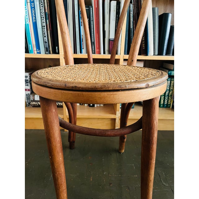 1960s Vintage Bentwood Chair With Ornate Cane Seating Thonet Style For Sale - Image 5 of 7