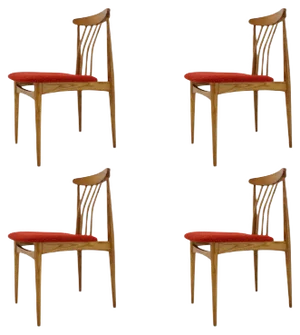 Mid-Century Organic Beech Dining Chairs, 1960s, Set of 4
