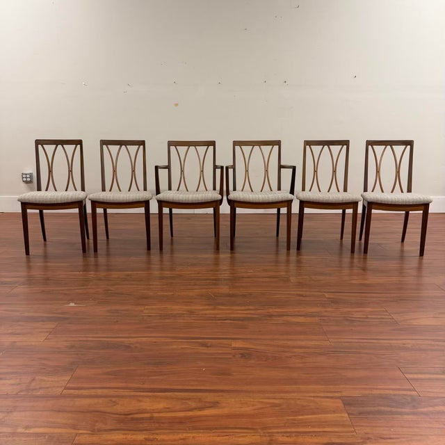 Mid-Century Modern G-Plan Curved Back Dining Chairs Set of 6 For Sale - Image 3 of 8