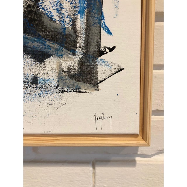 Unique Original Abstract Painting on canvas by Tony Curry. Professionally framed in a modern wooden frame. Size:16x20”....