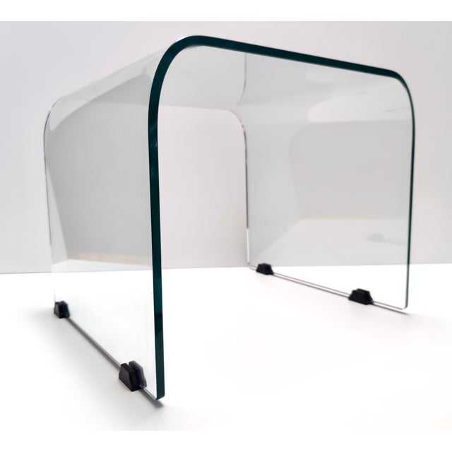 Fontana Arte Square Aquamarine Glass Coffee Table attributed to Pietro Chiesa for Fontana Arte, 1980s For Sale - Image 4 of 10