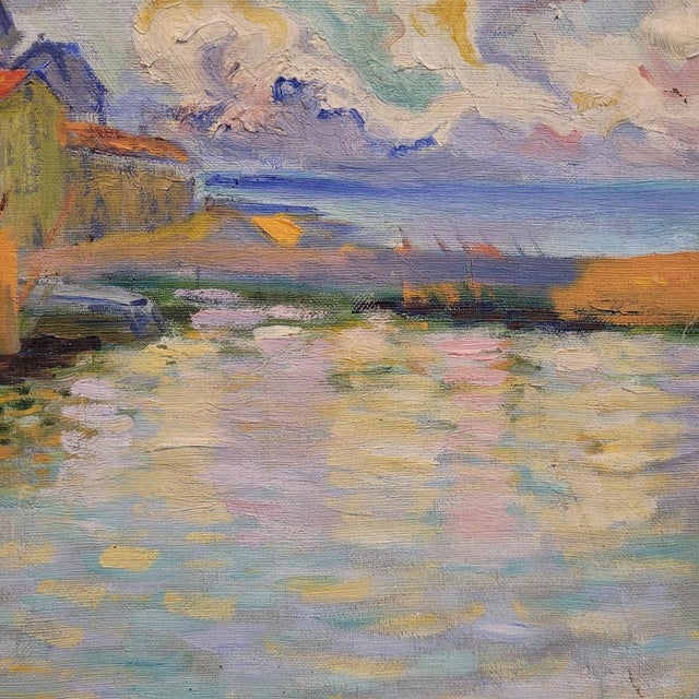 Julián De Tellaeche, Coastal Village, Early 20th Century, Oil on Panel, Framed For Sale - Image 14 of 18