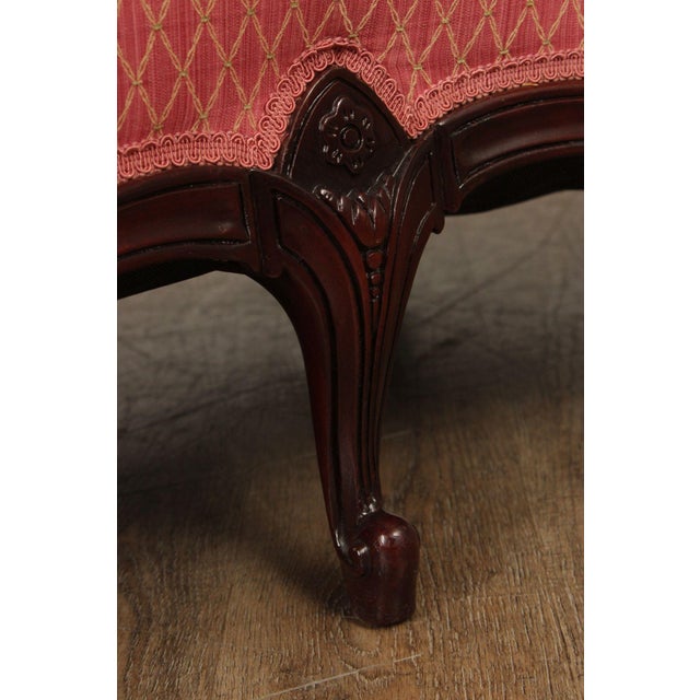 Red French Louis XV Style Mahogany Loveseat Settee For Sale - Image 8 of 12