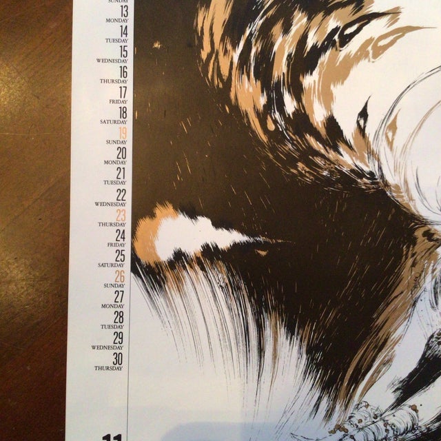 Signed Illustration Print From 1989 "Fanciful Calendar" by Yoshitaka Amano, Produced by Ten Production. For Sale - Image 4 of 11